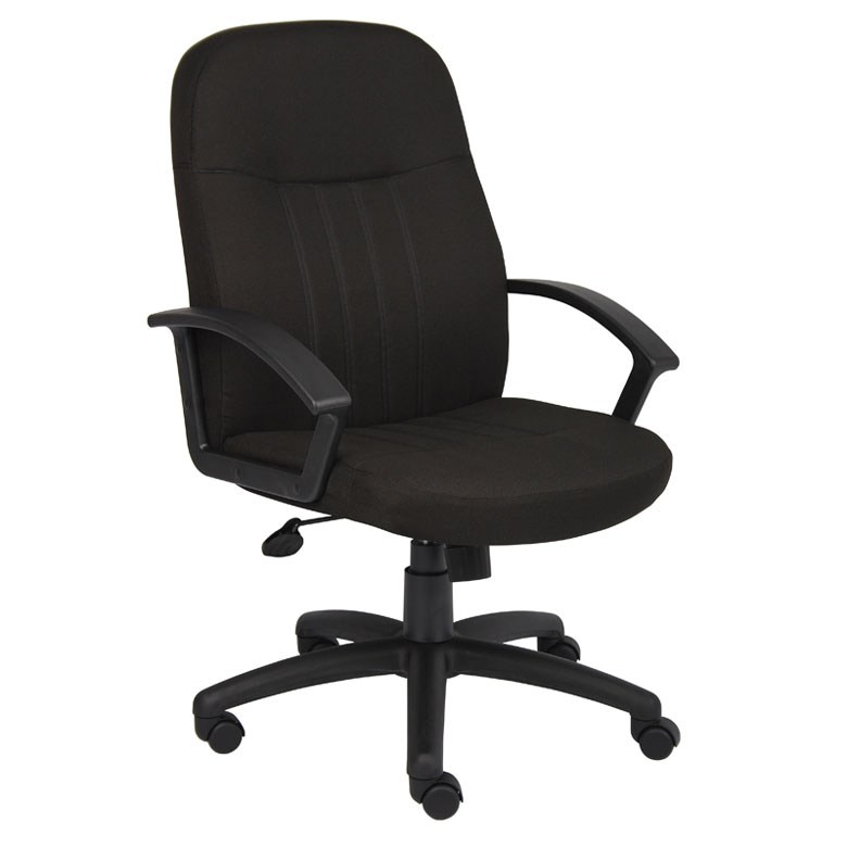 B8306-BK Mid Back Fabric Managers Chair In Black